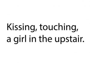 [RE294963] Kissing, touching, a girl in the upstair.