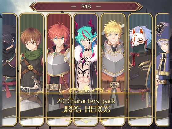 2D characters pack JRPG HEROS R18 By Mori no oku no kakurezato